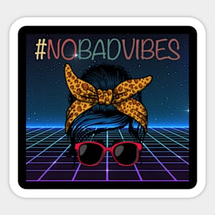 No Bad Vibes-80s Mom Vaporwave Sticker